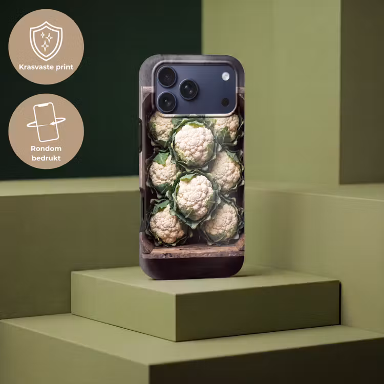 Telefoonhoesje Toughcase - Bloemkool - Houten kist — 7