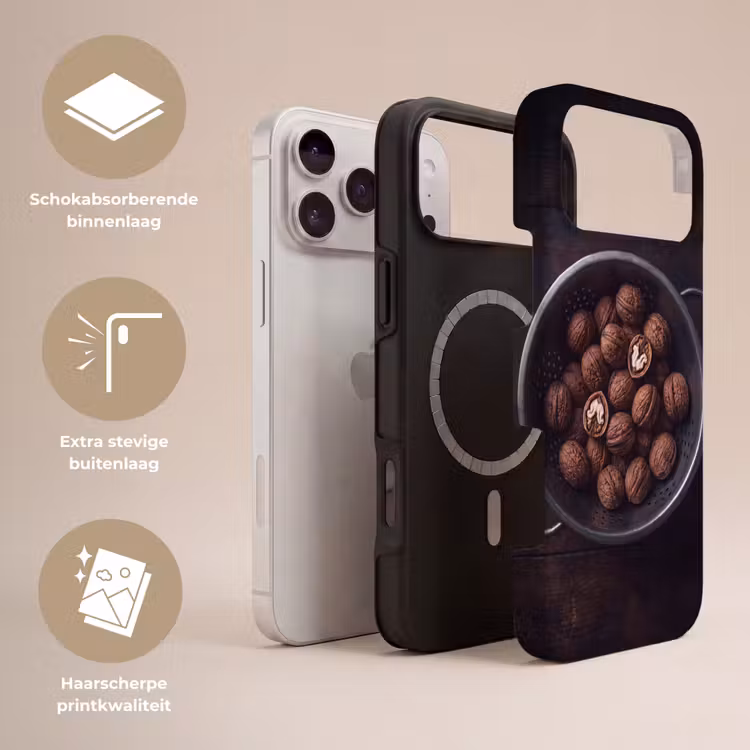 Telefoonhoesje Toughcase - Walnoot - Eten - Donker — 3