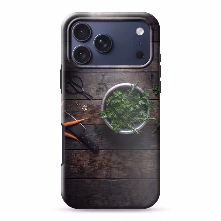 Telefoonhoesje Toughcase - Groenten - Hout - Eten — 1
