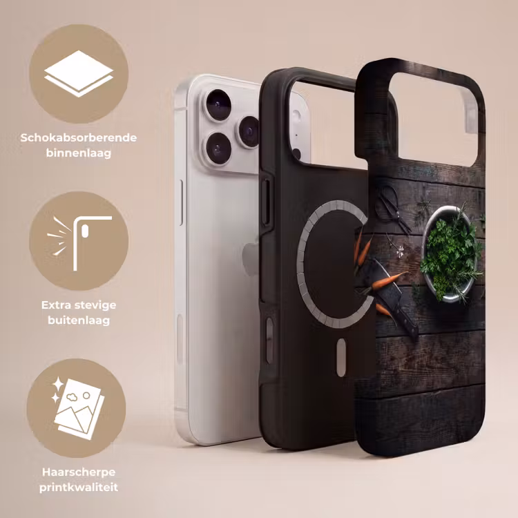 Telefoonhoesje Toughcase - Groenten - Hout - Eten — 3