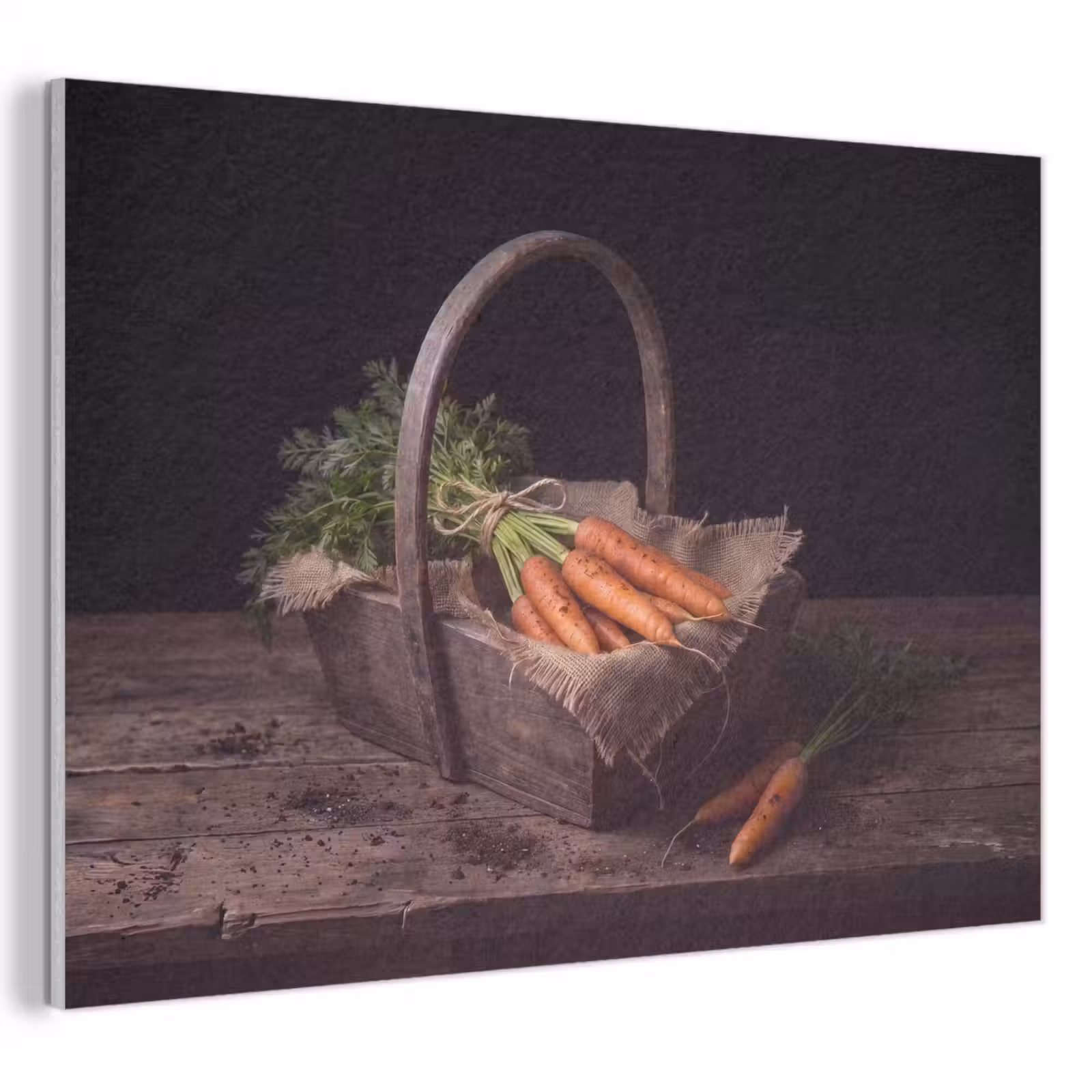 Akoestisch schilderij - Wortels - Mand - Eten — 1