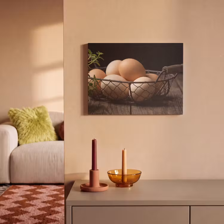 Akoestisch schilderij - Eieren - Mand - Eten — 2