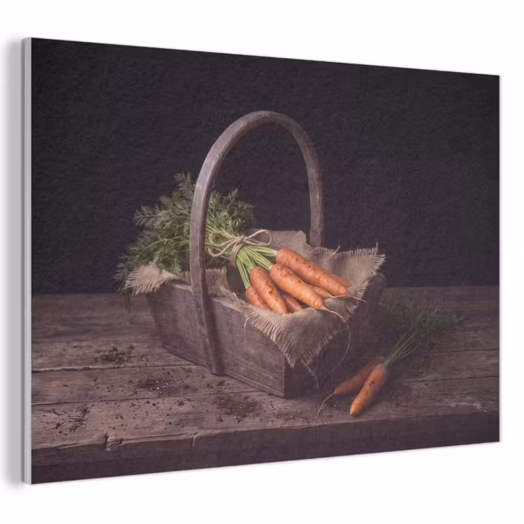 Akoestisch schilderij - Wortels - Mand - Eten — 1