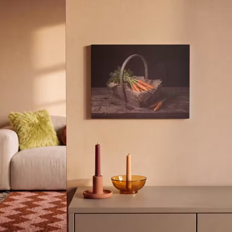 Akoestisch schilderij - Wortels - Mand - Eten — 2