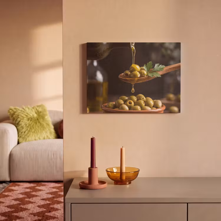 Akoestisch schilderij - Olijven - Olijfolie - Eten — 2