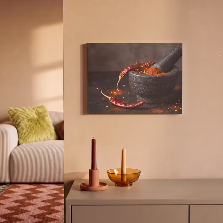 Akoestisch schilderij - Specerijen - Vijzel - Rood — 2