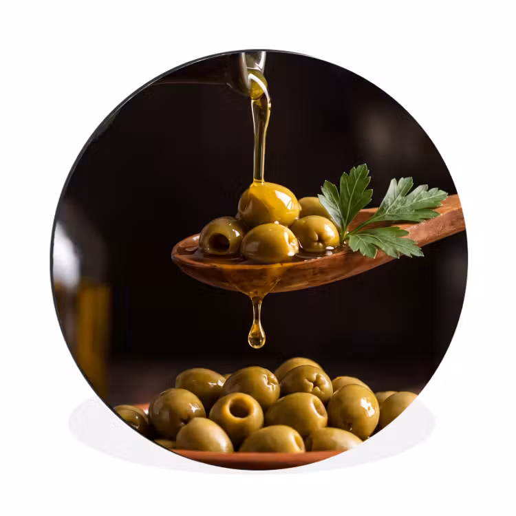 Wandcirkel - Aluminium - Olijven - Olijfolie - Eten — 1