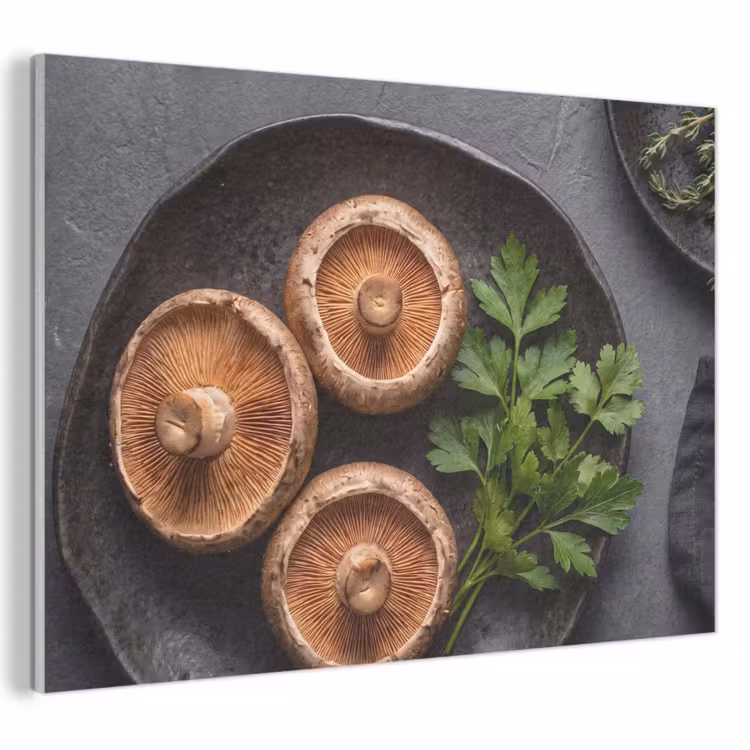 Akoestisch schilderij - Paddestoelen - Kruiden - Eten — 1