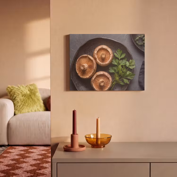 Akoestisch schilderij - Paddestoelen - Kruiden - Eten — 2