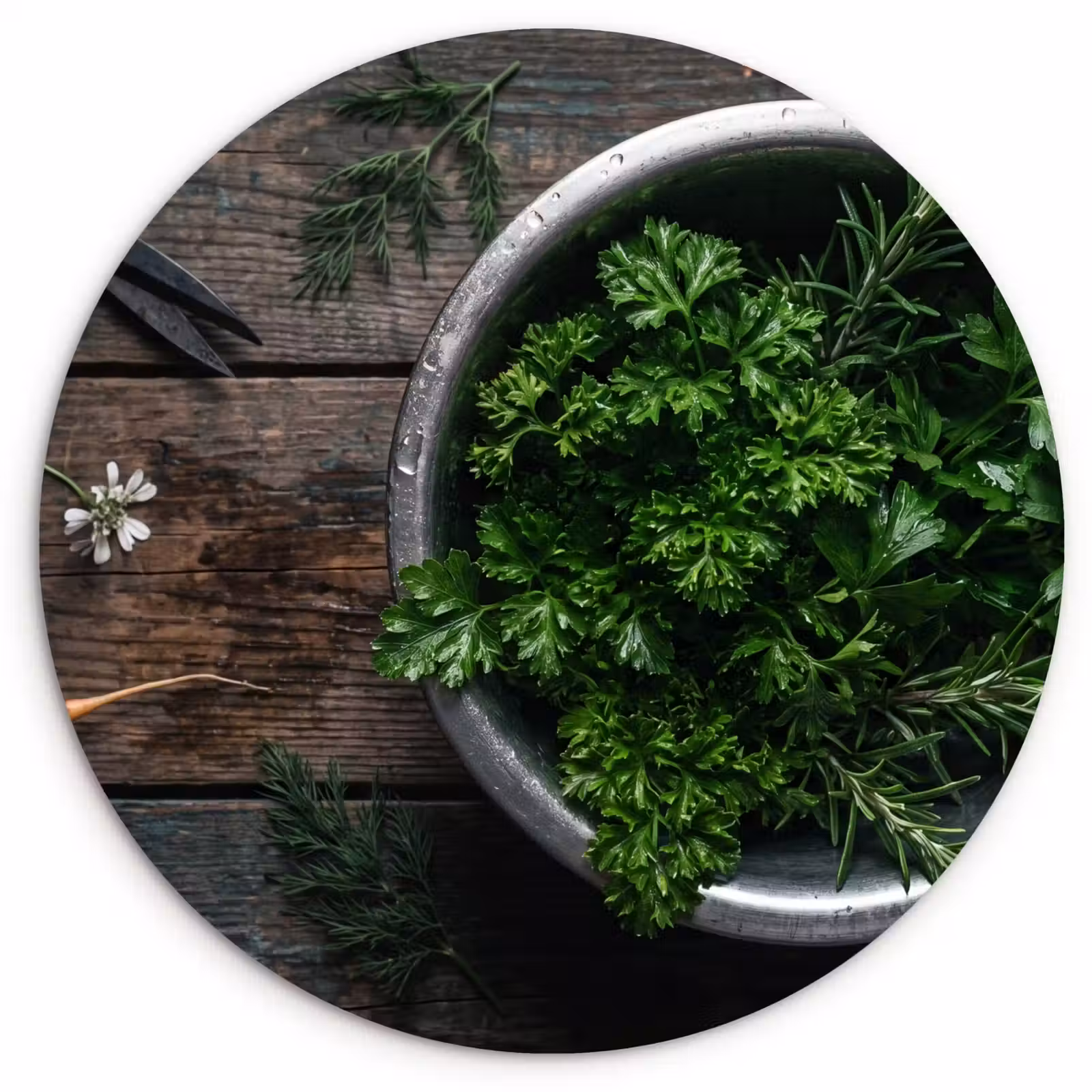 Wandcirkel - Glas - Groenten - Hout - Eten — 1
