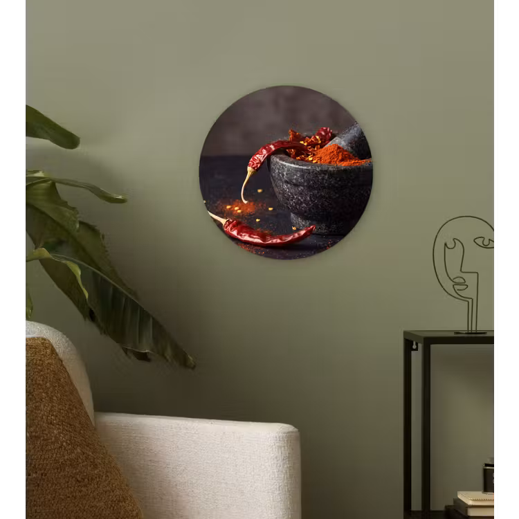 Wandcirkel - Glas - Specerijen - Vijzel - Rood — 3