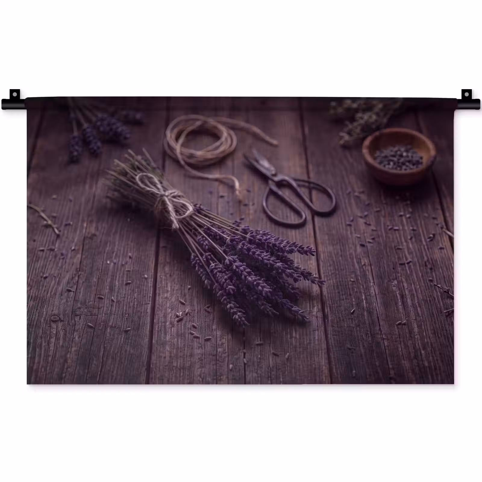 Wandkleed - Bloemen - Rustiek - Paars — 1