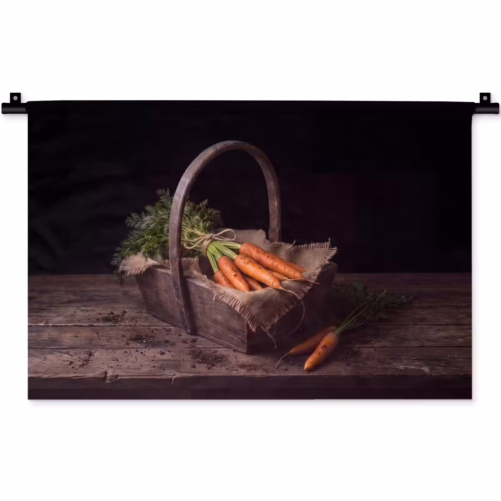 Wandkleed - Wortels - Mand - Eten — 1