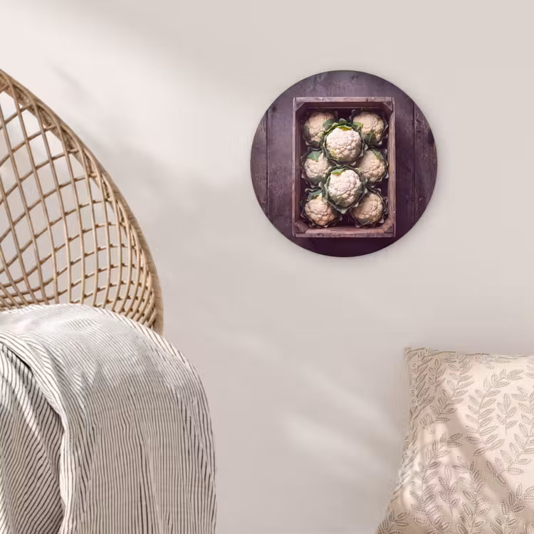 Wandcirkel - Glas - Bloemkool - Houten kist — 5