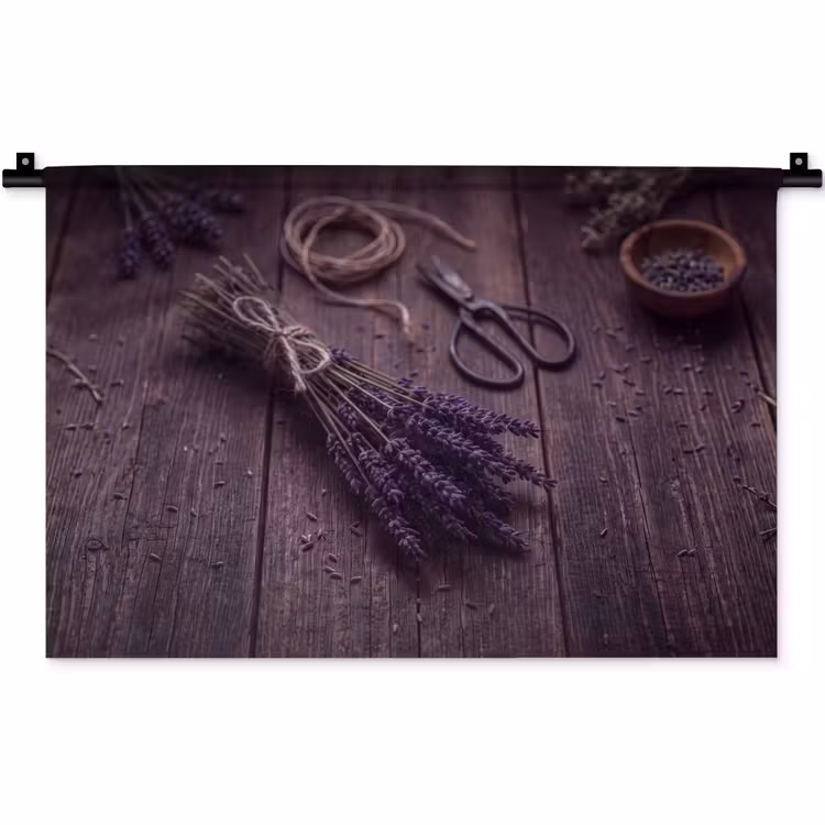 Wandkleed - Bloemen - Rustiek - Paars — 1