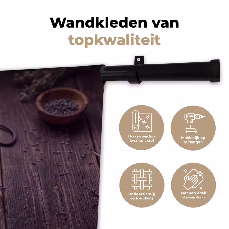 Wandkleed - Bloemen - Rustiek - Paars — 3