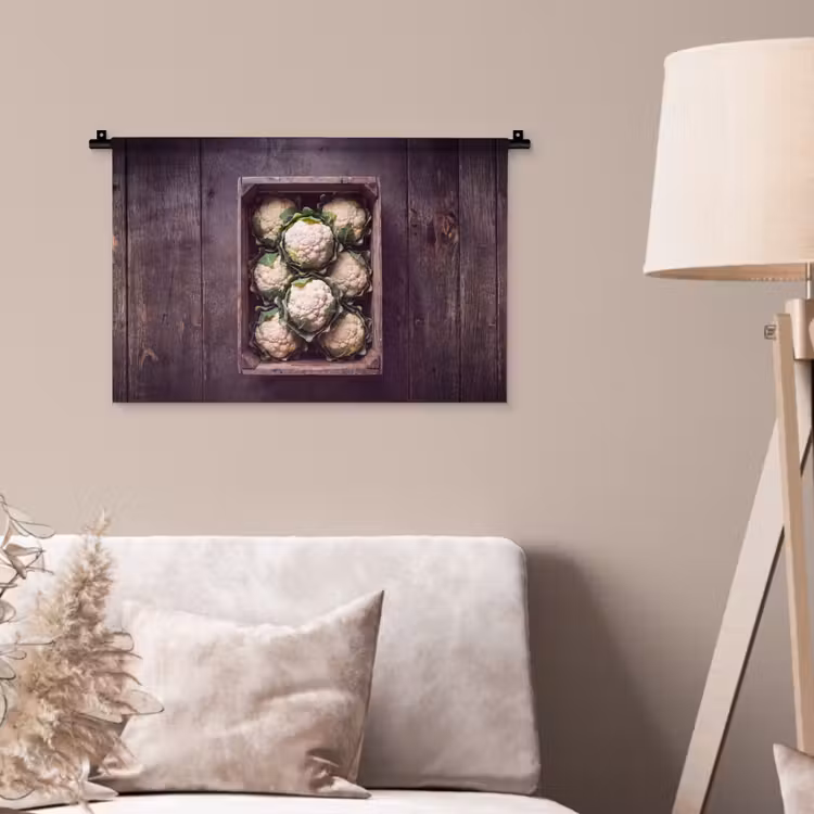 Wandkleed - Bloemkool - Houten kist — 2