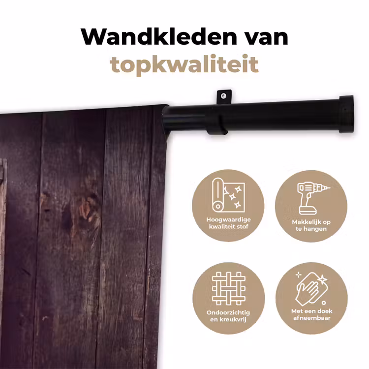 Wandkleed - Bloemkool - Houten kist — 3