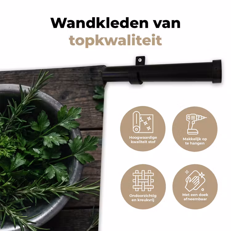 Wandkleed - Groenten - Hout - Eten — 3