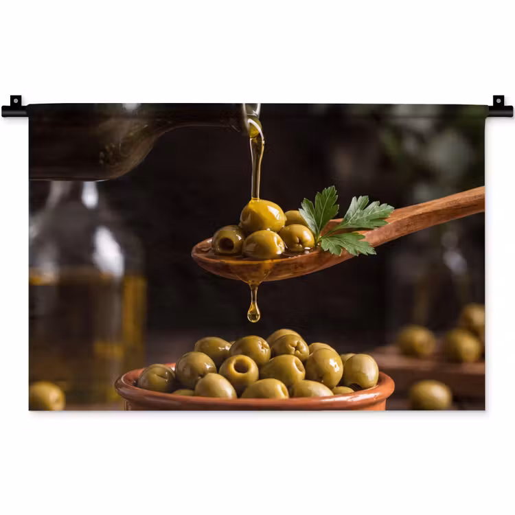 Wandkleed - Olijven - Olijfolie - Eten — 1