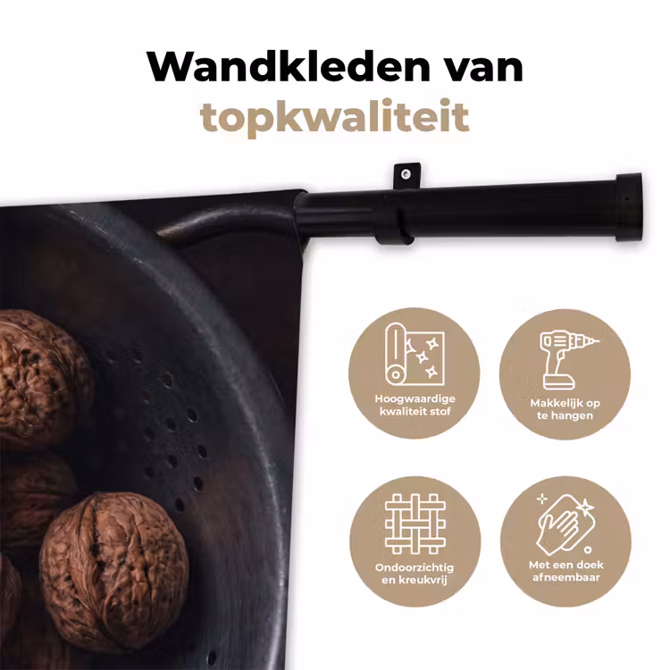Wandkleed - Walnoot - Eten - Donker — 3