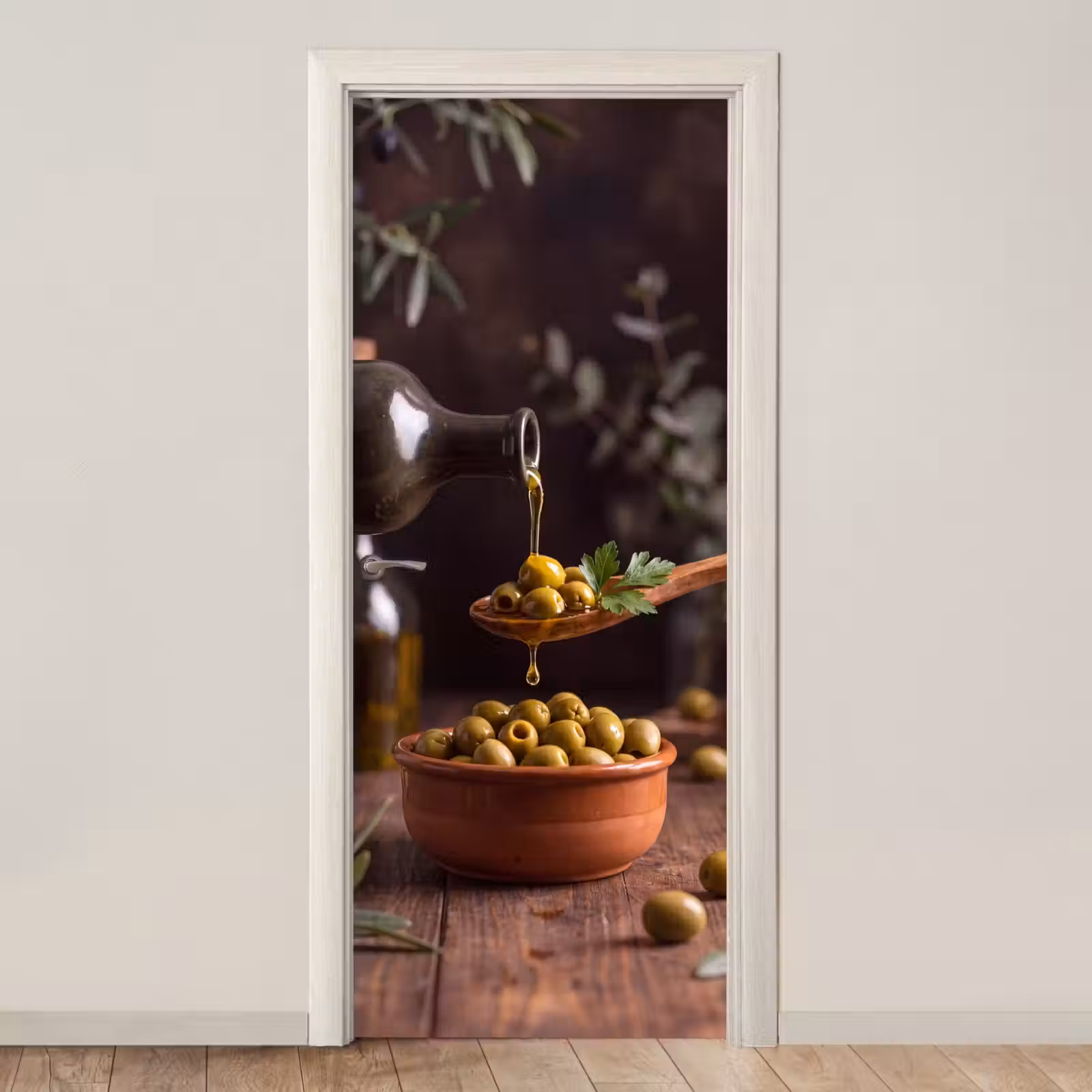 Deursticker - Olijven - Olijfolie - Eten — 1