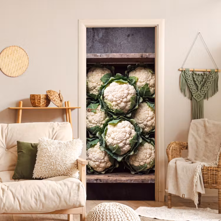 Deursticker - Bloemkool - Houten kist — 4