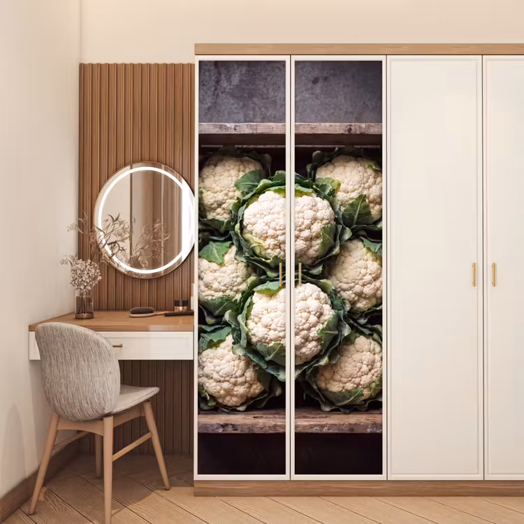 Deursticker - Bloemkool - Houten kist — 5