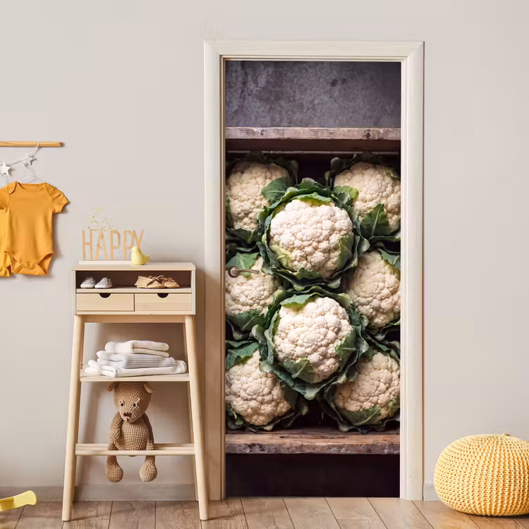 Deursticker - Bloemkool - Houten kist — 6