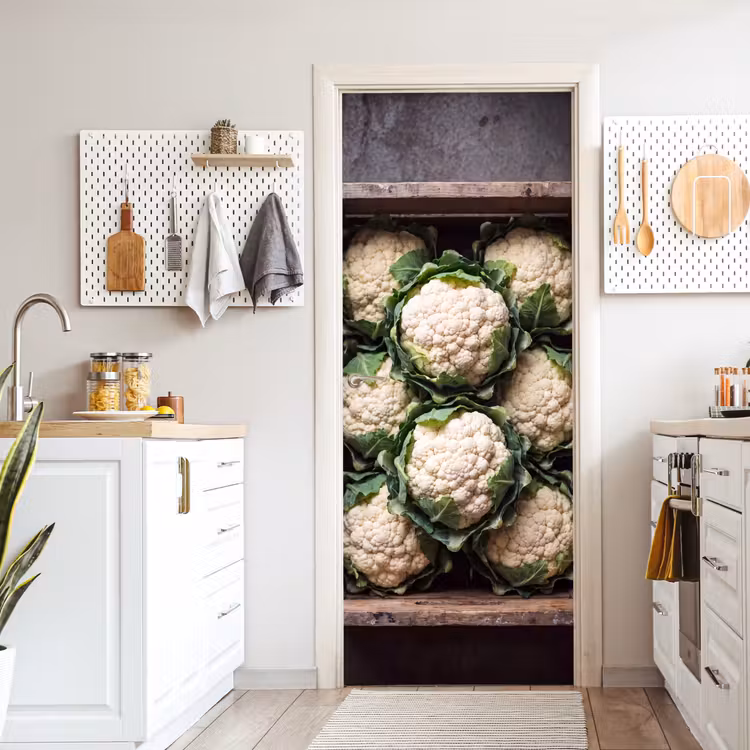 Deursticker - Bloemkool - Houten kist — 7