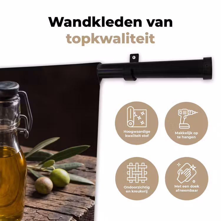 Wandkleed - Olijven - Eten - Rustiek — 3