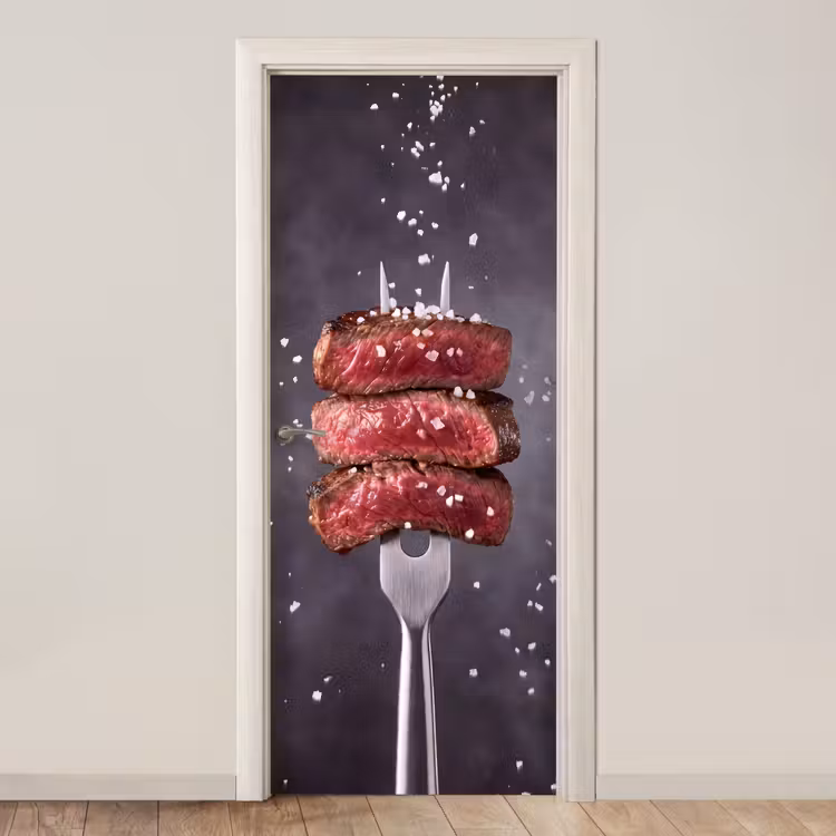 Deursticker - Eten - Vlees - Zout — 1
