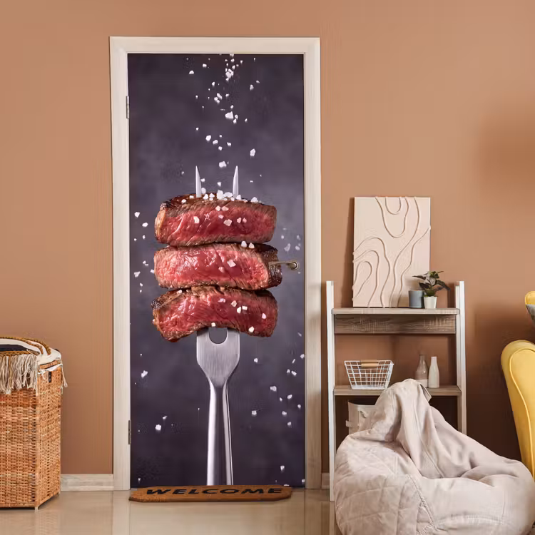 Deursticker - Eten - Vlees - Zout — 2