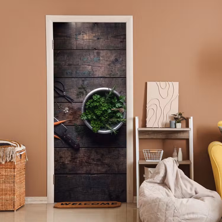 Deursticker - Groenten - Hout - Eten — 2
