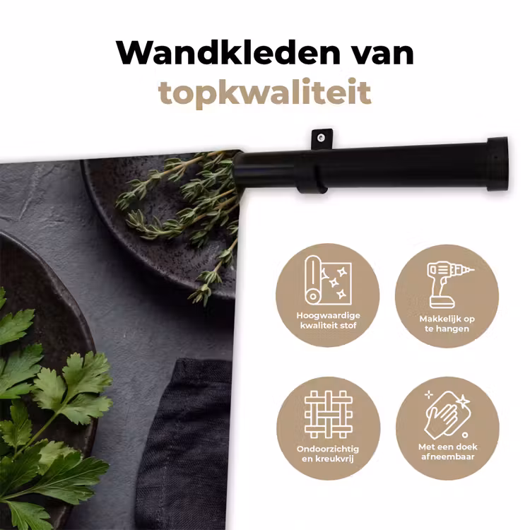 Wandkleed - Paddestoelen - Kruiden - Eten — 3