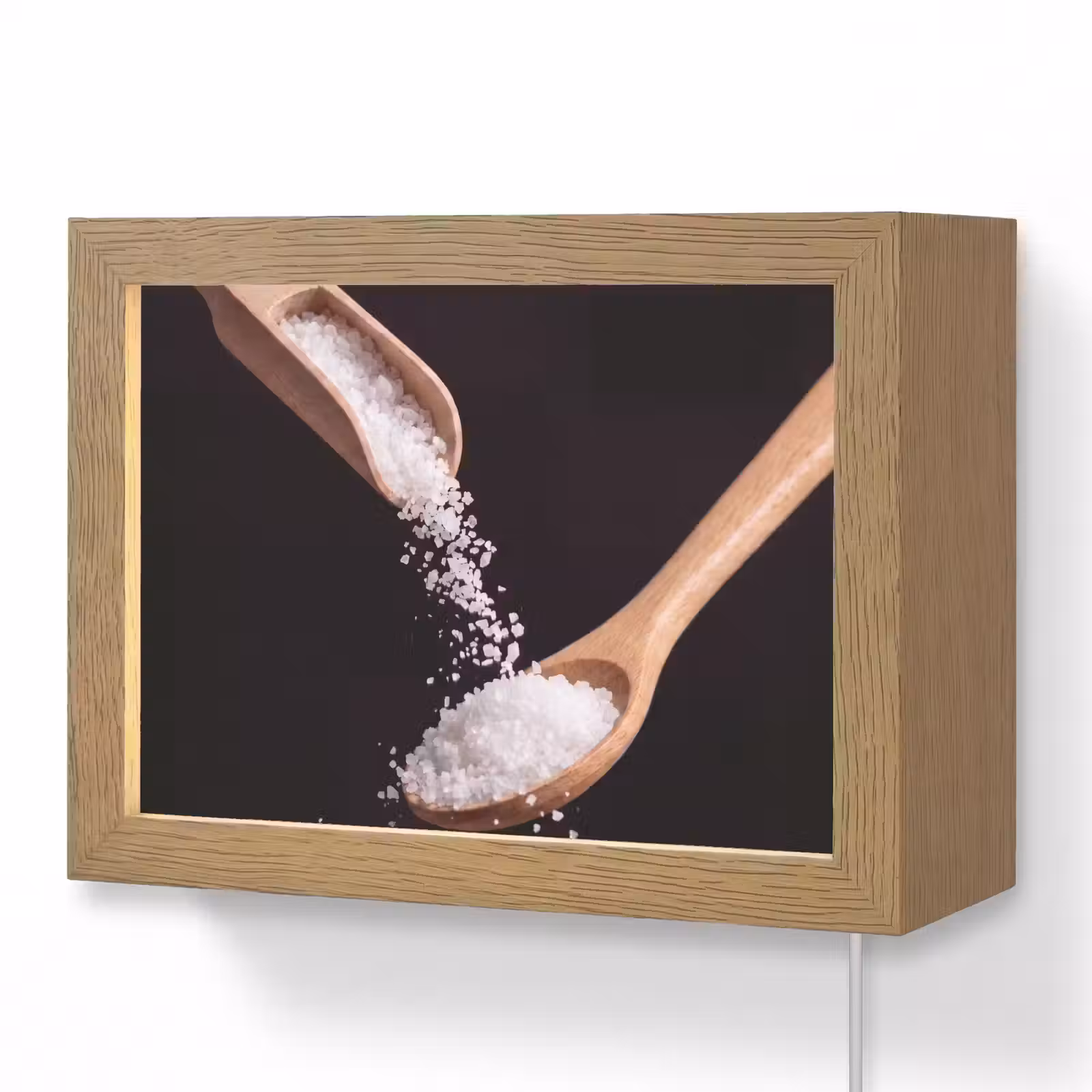 Lightbox - Wandlamp - Eten - Zout - Hout — 1
