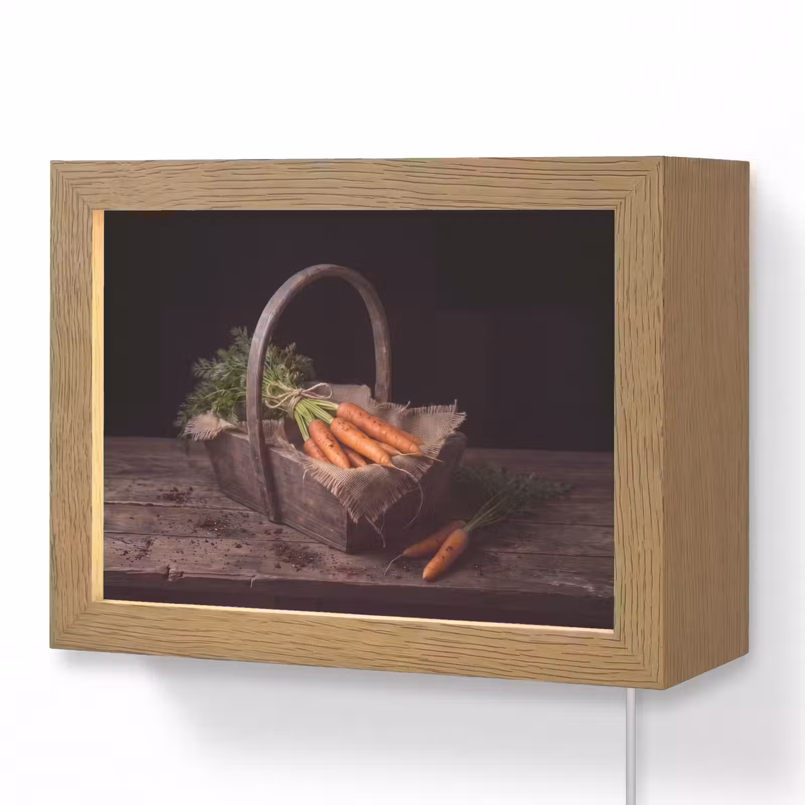 Lightbox - Wandlamp - Wortels - Mand - Eten — 1