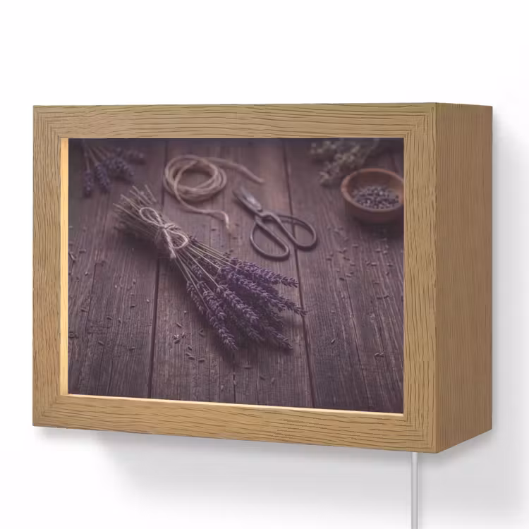 Lightbox - Wandlamp - Bloemen - Rustiek - Paars — 1
