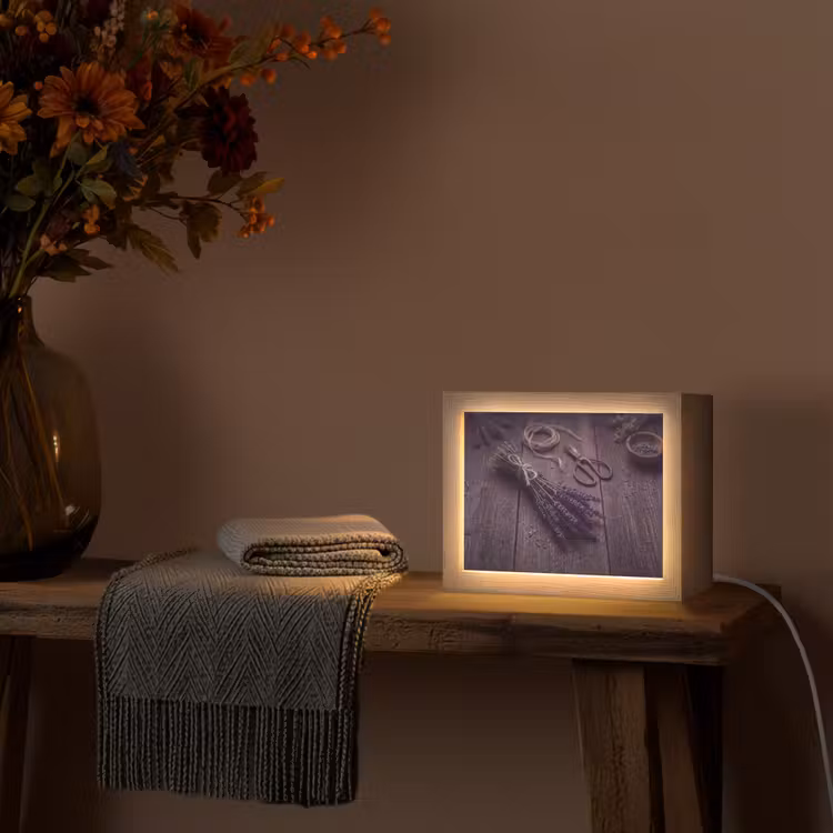 Lightbox - Wandlamp - Bloemen - Rustiek - Paars — 5