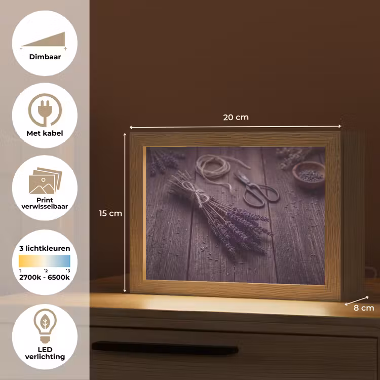 Lightbox - Wandlamp - Bloemen - Rustiek - Paars — 9