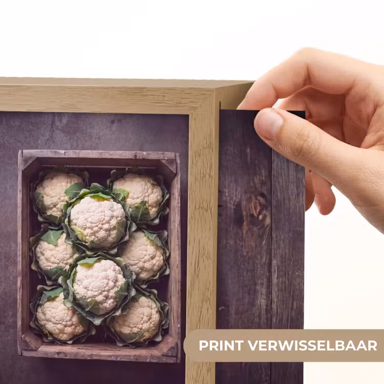 Lightbox - Wandlamp - Bloemkool - Houten kist — 6
