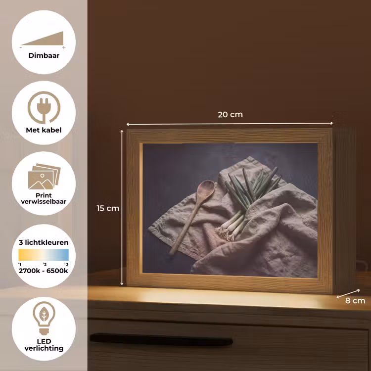 Lightbox - Wandlamp - Eten - Lepel - Rustiek — 9