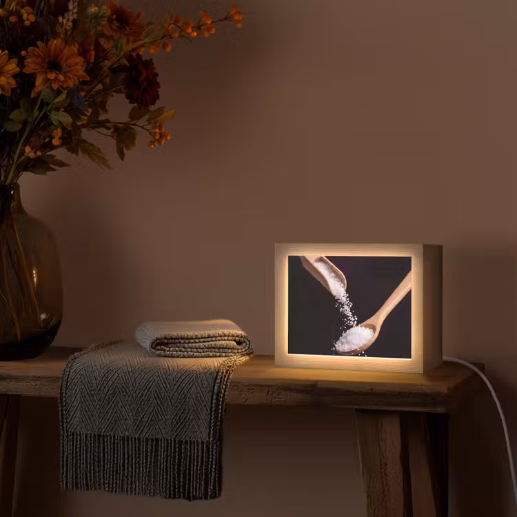 Lightbox - Wandlamp - Eten - Zout - Hout — 5