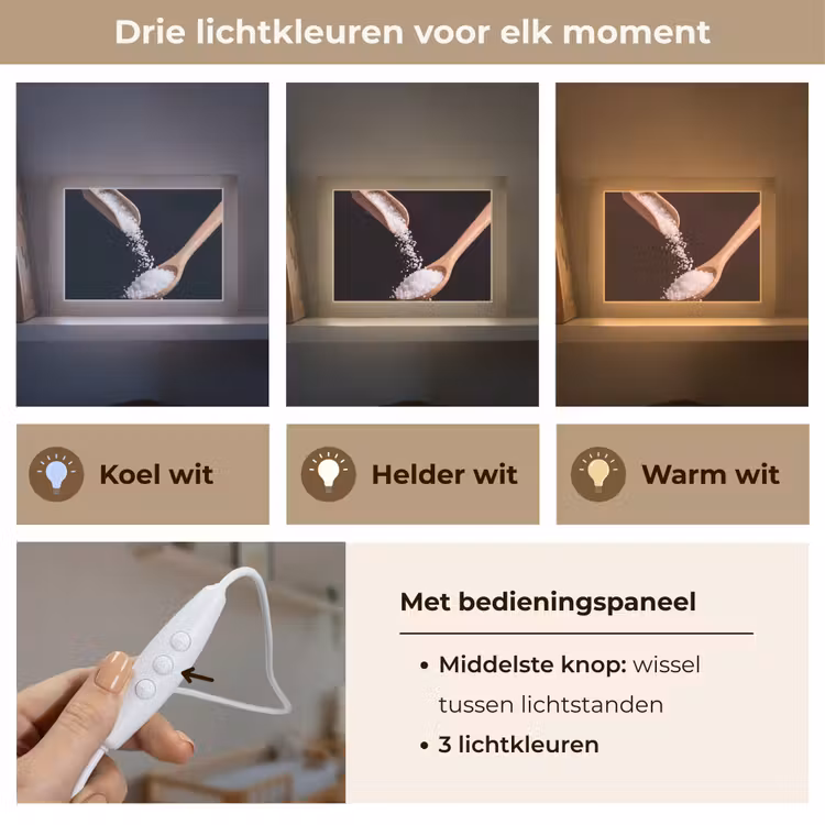 Lightbox - Wandlamp - Eten - Zout - Hout — 7