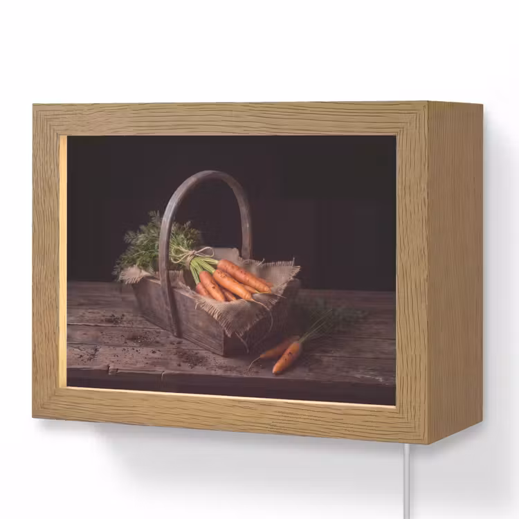 Lightbox - Wandlamp - Wortels - Mand - Eten — 1