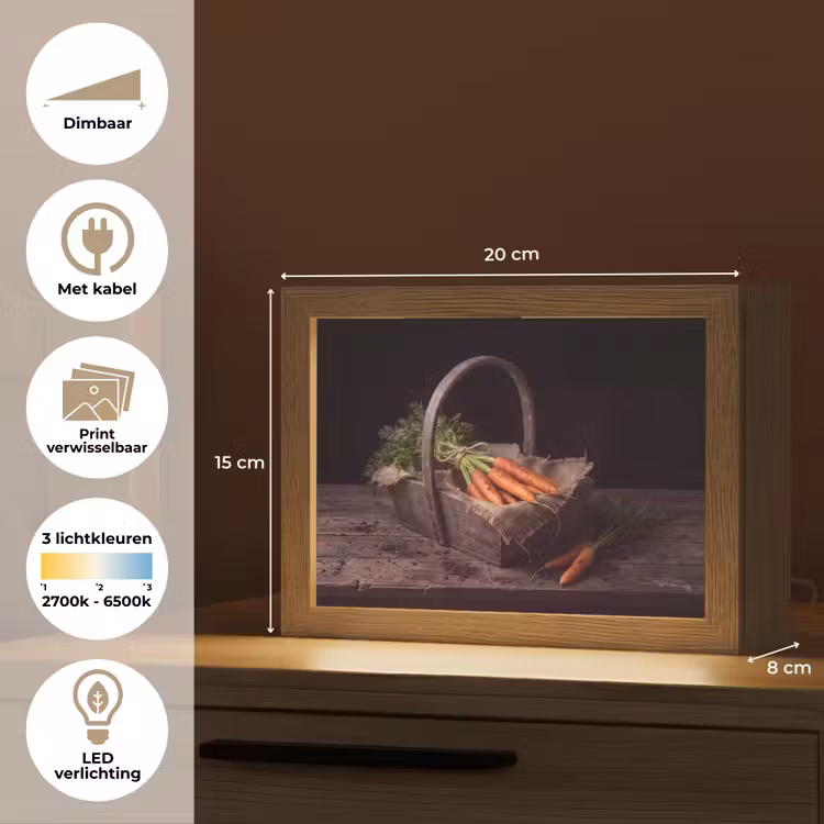 Lightbox - Wandlamp - Wortels - Mand - Eten — 9