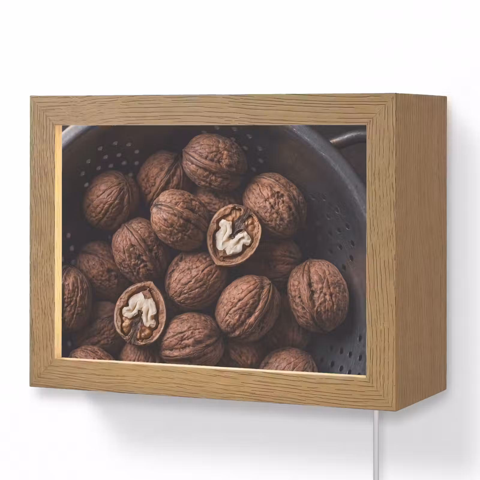 Lightbox - Wandlamp - Walnoot - Eten - Donker — 1