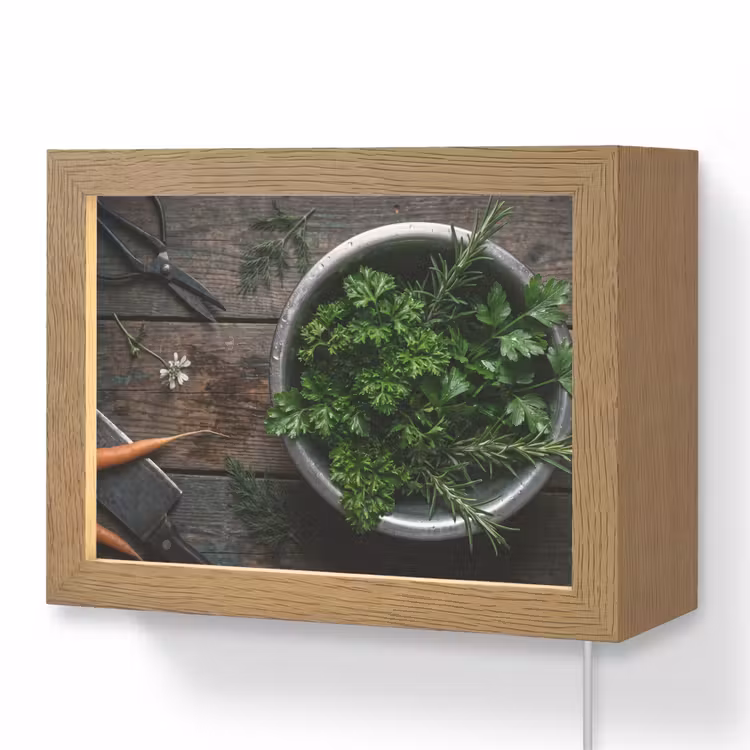 Lightbox - Wandlamp - Groenten - Hout - Eten — 1