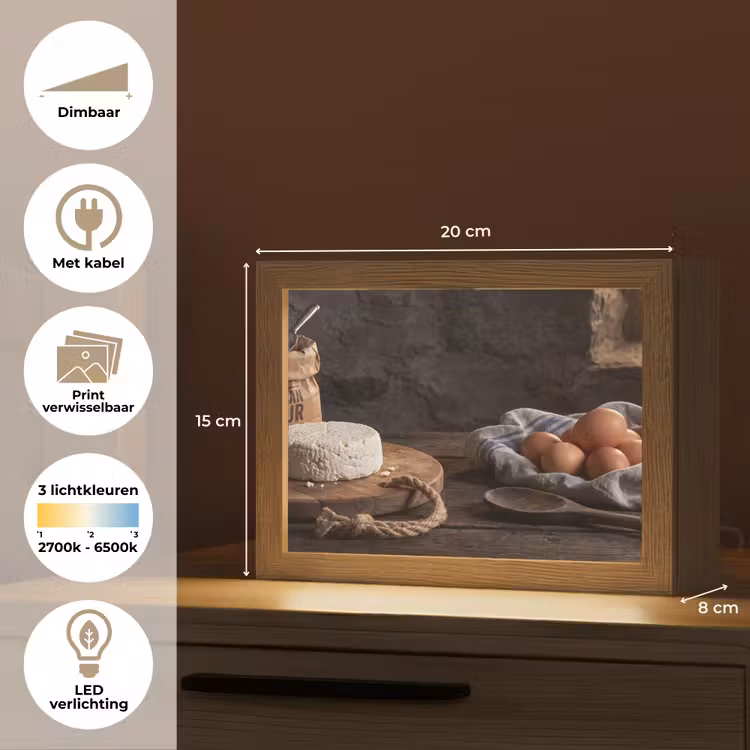 Lightbox - Wandlamp - Meel - Eieren - Eten — 9
