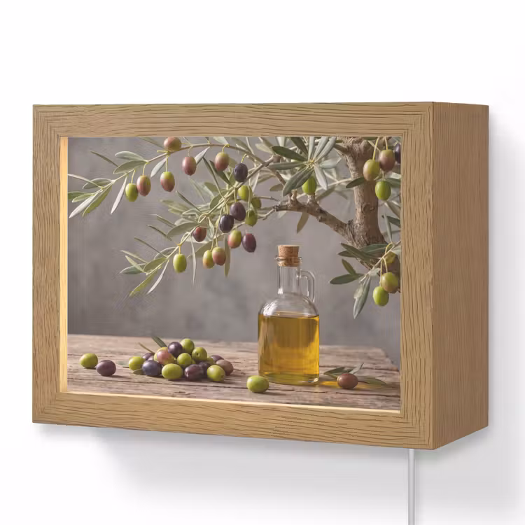 Lightbox - Wandlamp - Olijfboom - Olijven - Natuur — 1